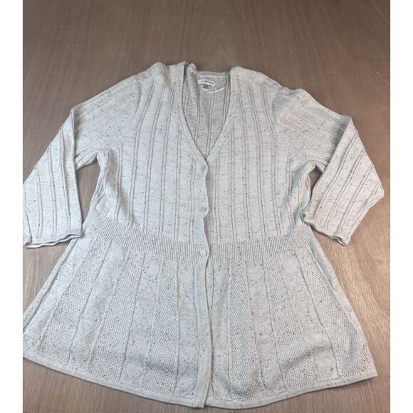 Croft & Barrow Longline Cardigan Women’s XXL Beige Speckled Knit Sweater - Picture 1 of 4